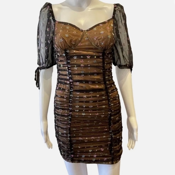 DATE NIGHT 💙💙 Blue blush Ruched Body con Date Night Dress - Picture 2 of 2